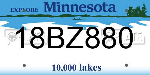 18BZ880 Minnesota License Plate