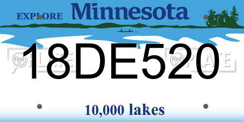 18DE520 Minnesota License Plate