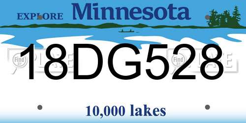 18DG528 Minnesota License Plate