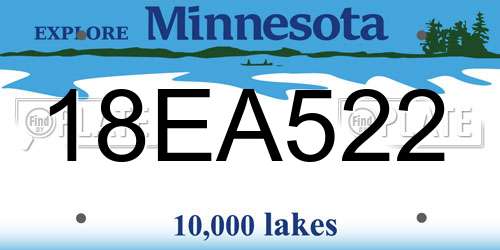 18EA522 Minnesota License Plate