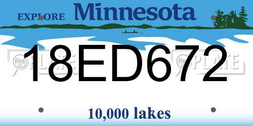 18ED672 Minnesota License Plate