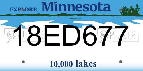 18ED677 Minnesota License Plate