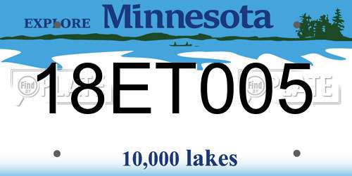 18ET005 Minnesota License Plate