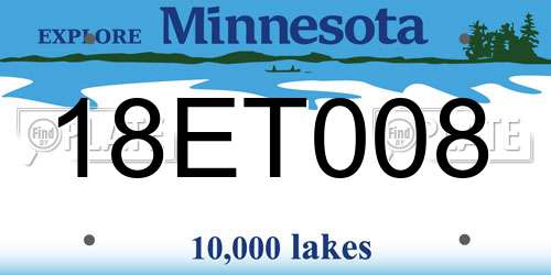18ET008 Minnesota License Plate