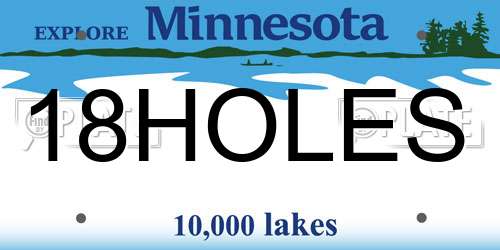 18HOLES Minnesota License Plate
