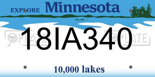 18IA340 Minnesota License Plate