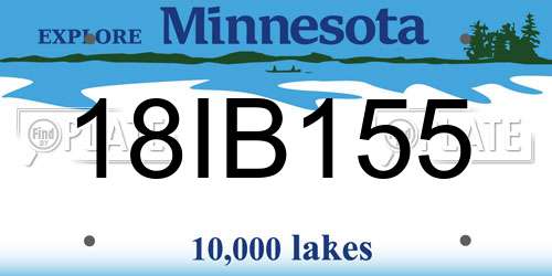 18IB155 Minnesota License Plate