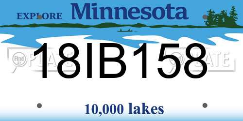 18IB158 Minnesota License Plate