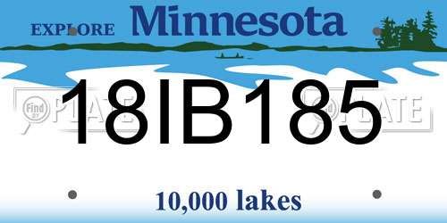 18IB185 Minnesota License Plate