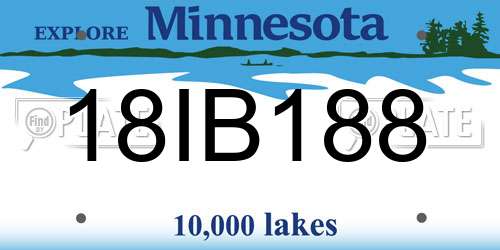 18IB188 Minnesota License Plate