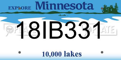 18IB331 Minnesota License Plate