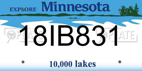 18IB831 Minnesota License Plate