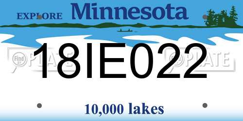 18IE022 Minnesota License Plate