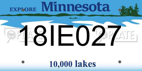 18IE027 Minnesota License Plate