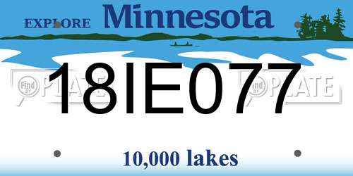 18IE077 Minnesota License Plate