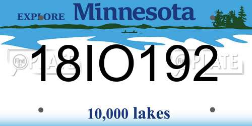 18IO192 Minnesota License Plate
