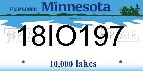 18IO197 Minnesota License Plate