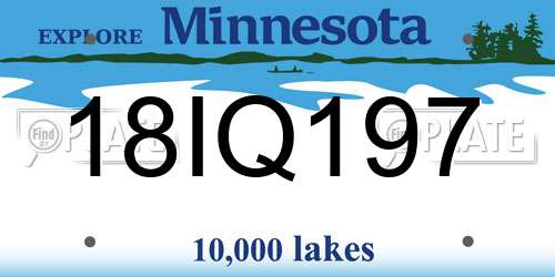 18IQ197 Minnesota License Plate