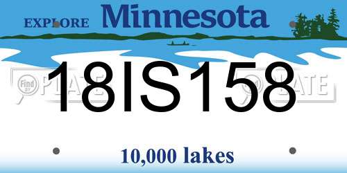 18IS158 Minnesota License Plate