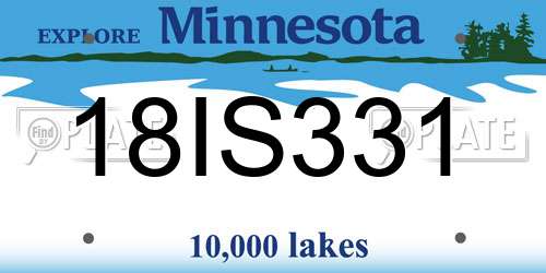 18IS331 Minnesota License Plate