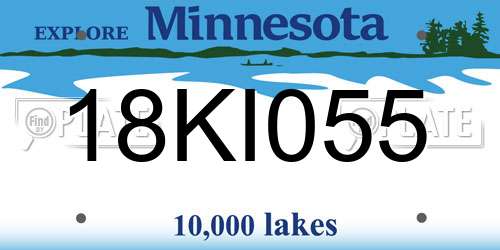 18KI055 Minnesota License Plate