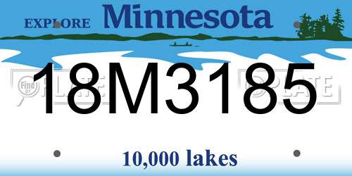 18M3185 Minnesota License Plate