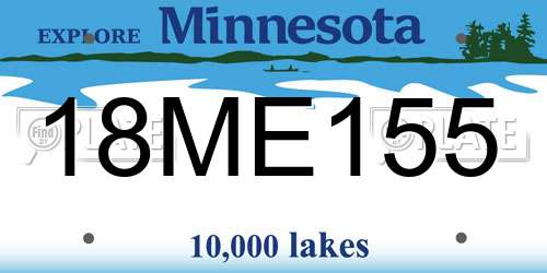 18ME155 Minnesota License Plate