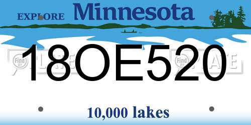 18OE520 Minnesota License Plate
