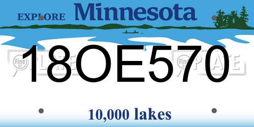 18OE570 Minnesota License Plate