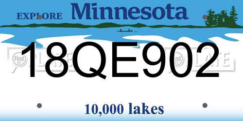 18QE902 Minnesota License Plate