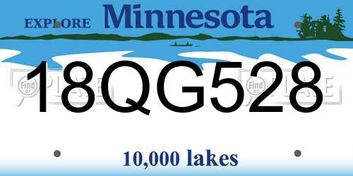 18QG528 Minnesota License Plate