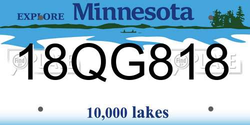 18QG818 Minnesota License Plate