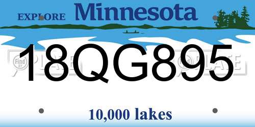 18QG895 Minnesota License Plate