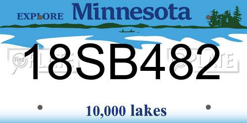18SB482 Minnesota License Plate