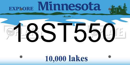 18ST550 Minnesota License Plate