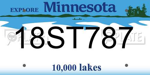 18ST787 Minnesota License Plate