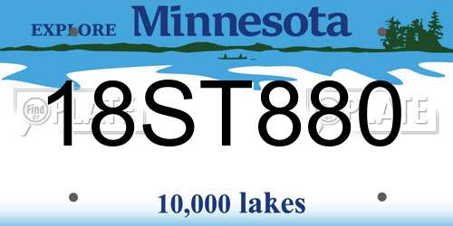 18ST880 Minnesota License Plate