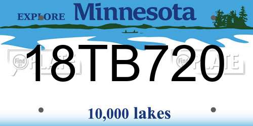 18TB720 Minnesota License Plate