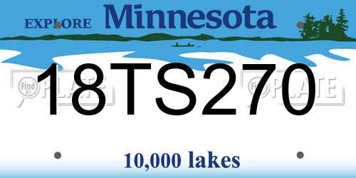 18TS270 Minnesota License Plate