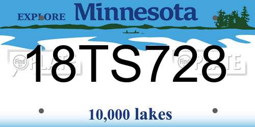 18TS728 Minnesota License Plate