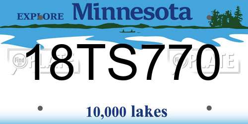 18TS770 Minnesota License Plate