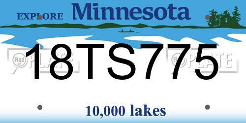 18TS775 Minnesota License Plate