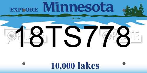 18TS778 Minnesota License Plate