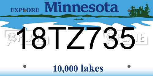 18TZ735 Minnesota License Plate