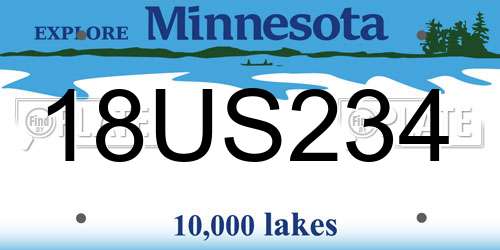 18US234 Minnesota License Plate