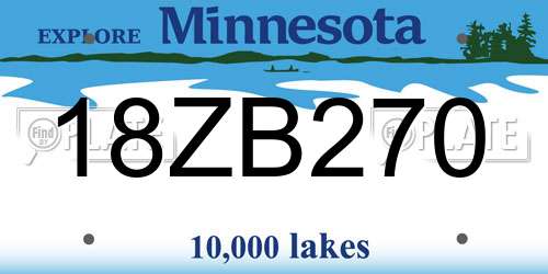 18ZB270 Minnesota License Plate