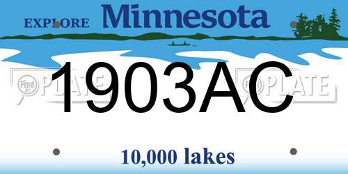 1903AC Minnesota License Plate