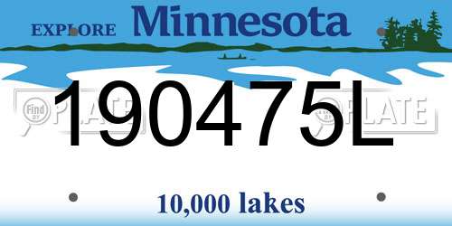 190475L Minnesota License Plate