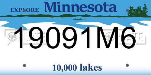 19091M6 Minnesota License Plate