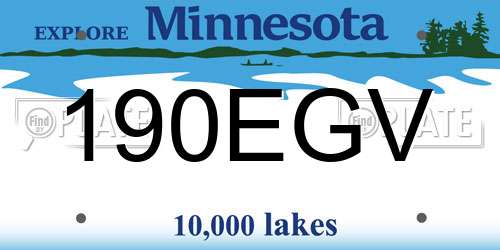 190EGV Minnesota License Plate